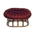 International Caravan 63 x 45 in. Double Papasan Chair with Micro Suede Cushion, Red Wine 3304-MS-RW